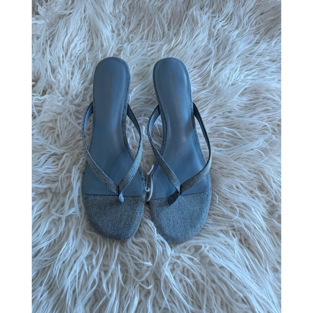 Good American Denim Thong Mule Sandal Size 9 - Picture 7 of 12